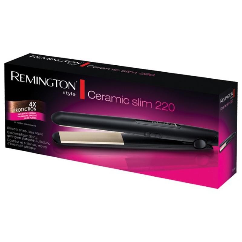 REMINGTON Placă de îndreptat părul Remington Ceramic Slim S1510, plăci ceramice, negru, design subțire, coafare rapidă