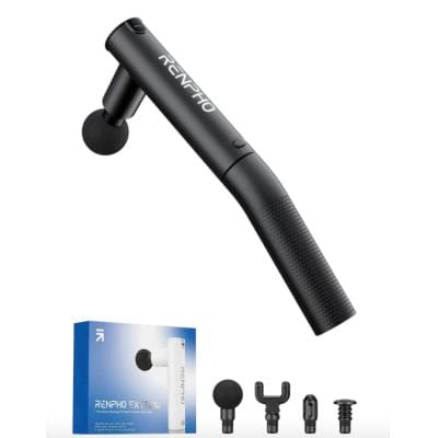 Renpho Pistol de masaj RENPHO Extend C004, negru, percuție, intensitate reglabilă, compact, pentru recuperare musculară