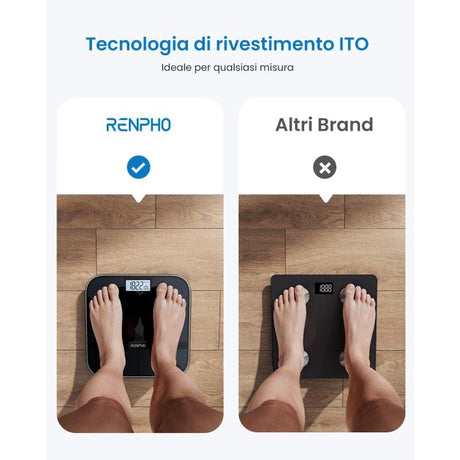 Renpho Cântar inteligent Renpho Elis Solar 2, negru, Wi‑Fi și Bluetooth, sincronizare aplicație, pentru monitorizarea greutății acasă