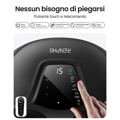 Renpho Aparat de masaj pentru picioare RENPHO Shiatsu, negru, model PEU-RP-FM058R-BK