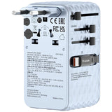 Adaptor Verbatim GaN,70W,2 cabluri retractab,bleuUSB-C PD 3.0 QC4+up to 70W/USB-A QC 4+up to 60W