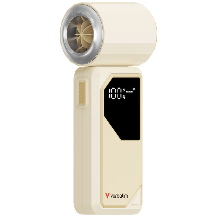 Ventilator portabil Cool'n'Go AirJet W/S VerbatimWhite/Silver, 4000mAh, 20000rpm, LED Display