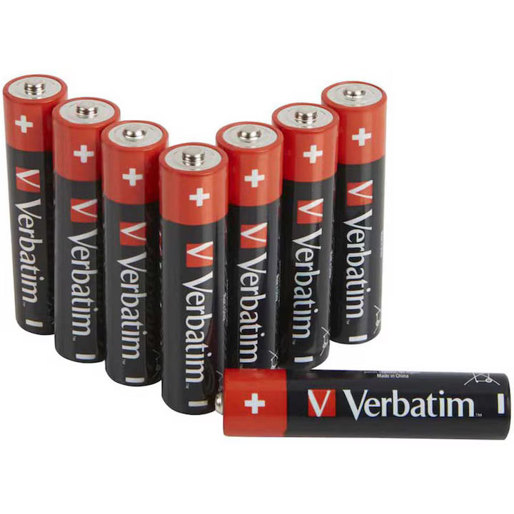 Baterii Verbatim, Alkaline, AAA, 8 buc, 49502