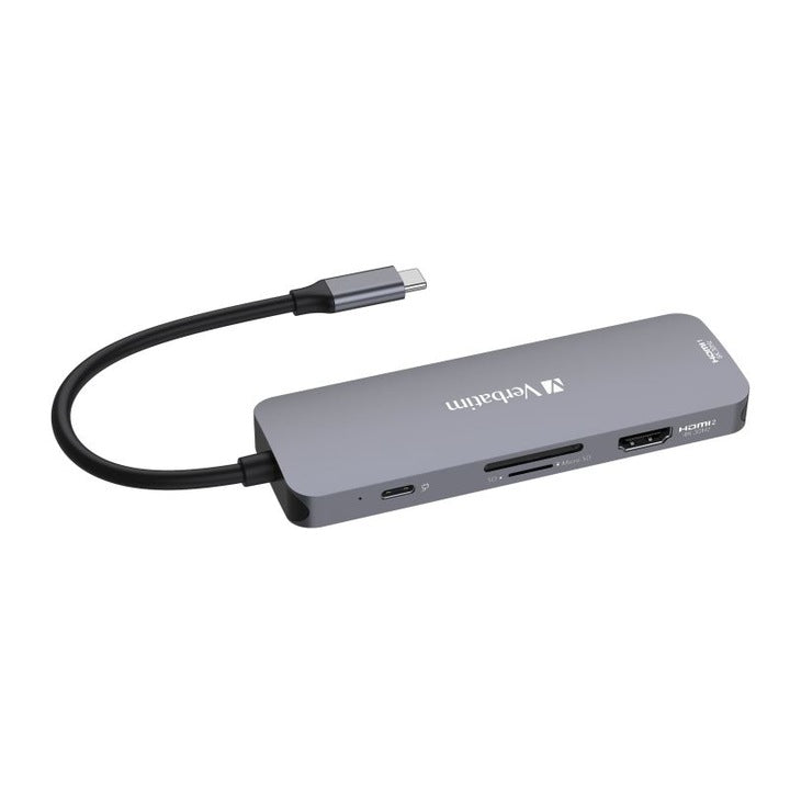 Hub USB-C Verbatim 32156 | 6 Porturi, 100W PD, HDMI 4K, Argintiu