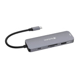Hub USB-C Verbatim 32156 | 6 Porturi, 100W PD, HDMI 4K, Argintiu