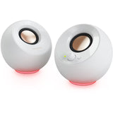 CREATIVE PEBBLE SE USB-C 2.0 Speakers w/Bluetooth 5.3, RGB Lighting, Aux, white