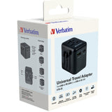 Verbatim UTA-02 Universal Travel Adapter with 1 x USB-C PD 20W / 1 x USB-A QC 3.0