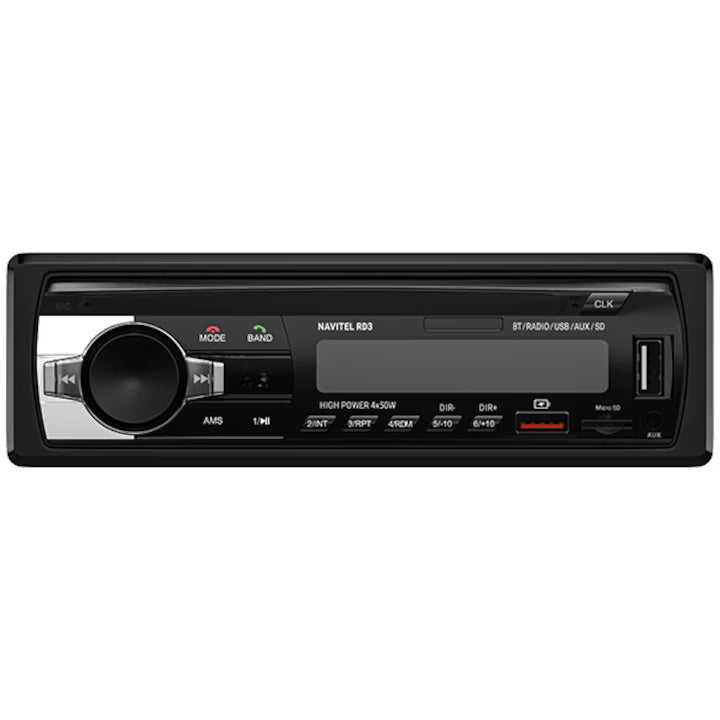 Player Auto Navitel RD3, 1DIN 4х50 watt, Bluetooth 4.0 cu suport A2DP, HFP, FM, redare FLAC, MP3, WMA, WAV, AUX input, microSD pana la 256GB, 2x porturi USB, RGB backlight, RCA-out, Hands-free, Telecomanda
