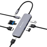 Hub USB-C Verbatim 32156 | 6 Porturi, 100W PD, HDMI 4K, Argintiu