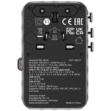 Adaptor Verbatim GaN,100W,cabluri retractab,negruUSB-C PD 3.0 QC4+up to 100W/USB-A up to 12W