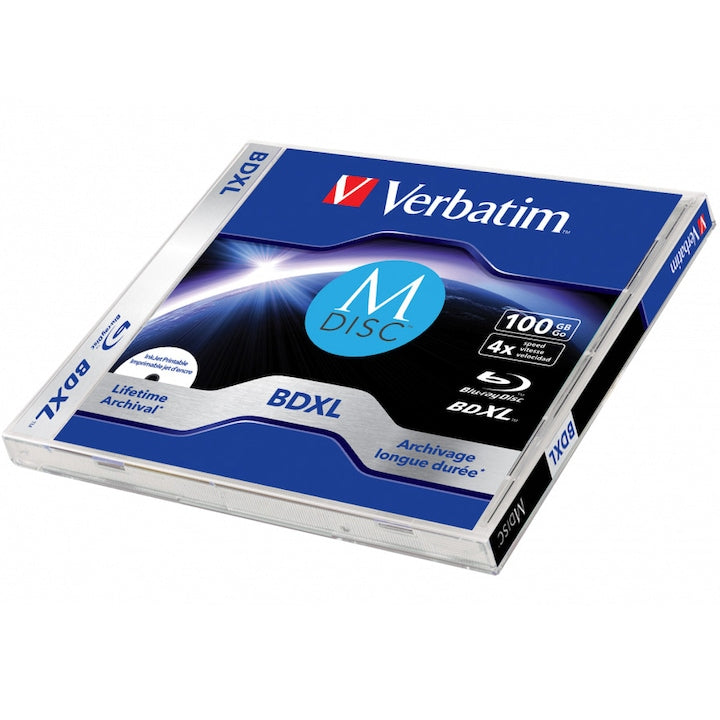 M-Disc Verbatim, 4X, 100GB printabil cu cerneala, carcasa Individuala (43834)