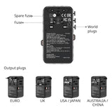 Adaptor Verbatim GaN,70W,2 cabluri retractab,negruUSB-C PD 3.0 QC4+up to 70W/USB-A QC 4+up to 60W