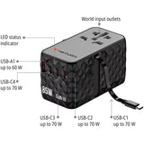 Adaptor universal Verbatim GaN III, Travel, 85WGaN3, 4xUSB-C PD & QC 4+ & 1 x USB-A QC ports