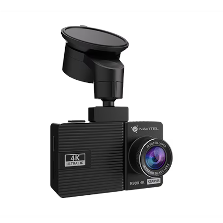 Camera Auto DVR NAVITEL R900 4K, Filmare infrared, senzor SONY 415 STARVIS, rezolutie 3840*2160P 30fps, USB-C, G-sensor, Inregistrare cu sunet, Difuzor, Inregistrare in bucla pe microSD pana la 256GB, Suport parbriz cu alimentare integrata 12-24V