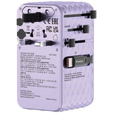 Adaptor Verbatim GaN,70W,2 cabluri retract,violetUSB-C PD 3.0 QC4+up to 70W/USB-A QC 4+up to 60W