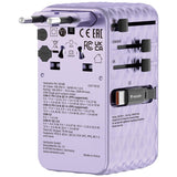 Adaptor Verbatim GaN,70W,2 cabluri retract,violetUSB-C PD 3.0 QC4+up to 70W/USB-A QC 4+up to 60W