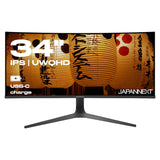 Monitor Curbat JAPANNEXT JN-IPS340UWQHD60C | 34 inch, IPS, UWQHD 3440x1440, HDR, USB-C 65W, Negru