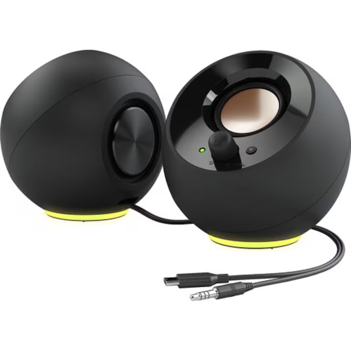 CREATIVE PEBBLE SE USB-C 2.0 Speakers w/Bluetooth 5.3, RGB Lighting, Aux, black