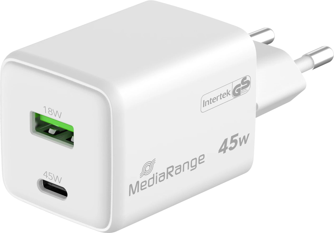 Incarcator USB-C MediaRange MRMA113-2 | 45W, Power Delivery, Alb