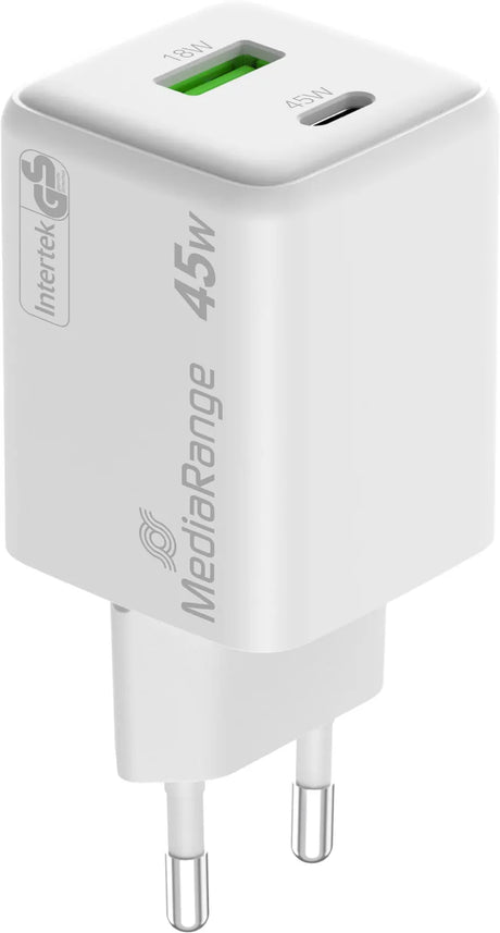 MediaRange Adaptor priza Incarcator USB-C MediaRange MRMA113-2 | 45W, Power Delivery, Alb