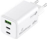 Încărcător USB-C MediaRange MRMA116-2 | 65W, GAN, Alb