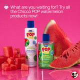 Sampon și Balsam de Par 2 în 1 Chicco Pop cu Aroma de Pepene Rosu, Formula Vegana, pentru Copii și Adolescenti, 250 Ml