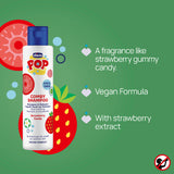 Sampon și Balsam de Par 2 în 1 Chicco Pop cu Aroma de Bomboane cu Capsuni, Formula Vegana, pentru Copii și Adolescenti 250 Ml