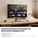 Samsung Monitor Smart Samsung M70D 32” (LS32DM700UUXEN) – 4K UHD, Tizen Smart TV, Streaming, Office Home, Wi‑Fi, Bluetooth