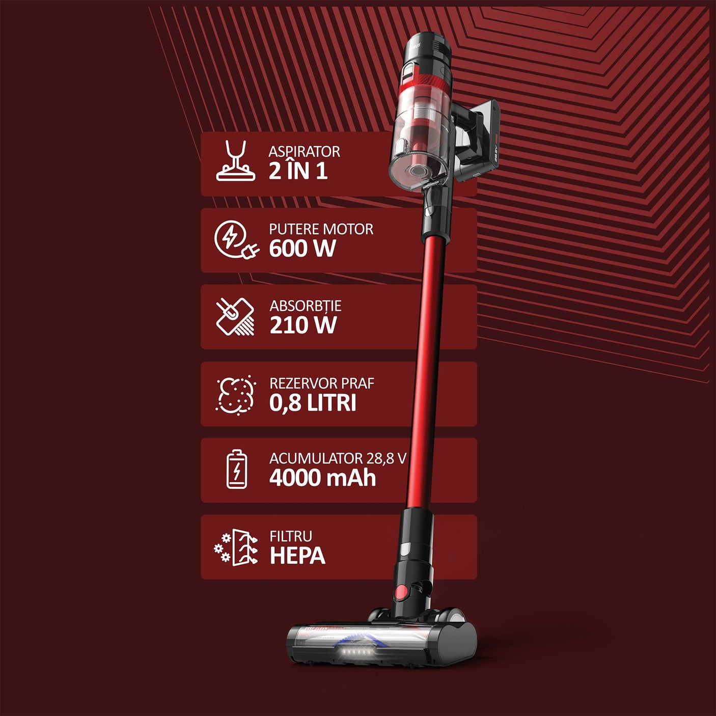 Samus Aspirator vertical Aspirator Samus Hurricane Max Pro | 600W, 0.8L
