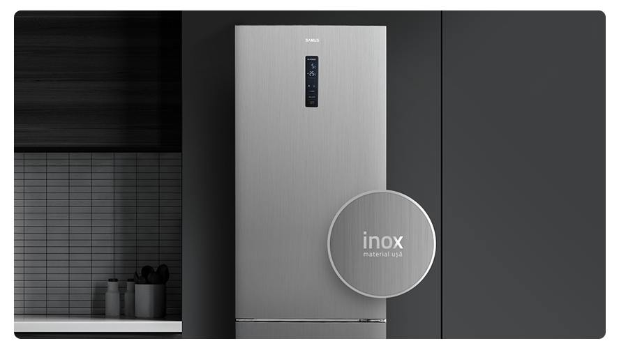 Samus Combina frigorifica Combină Frigorifică Samus SCX486NFE | 347L, No Frost, Argintiu