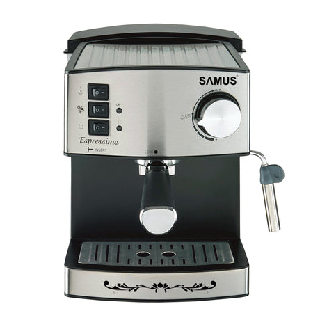Samus Espressor Automat Samus ESPRESSIMO SILVER, 850W, 15 Bari, Rezervor 1600ml, Design Modern Gri Inox