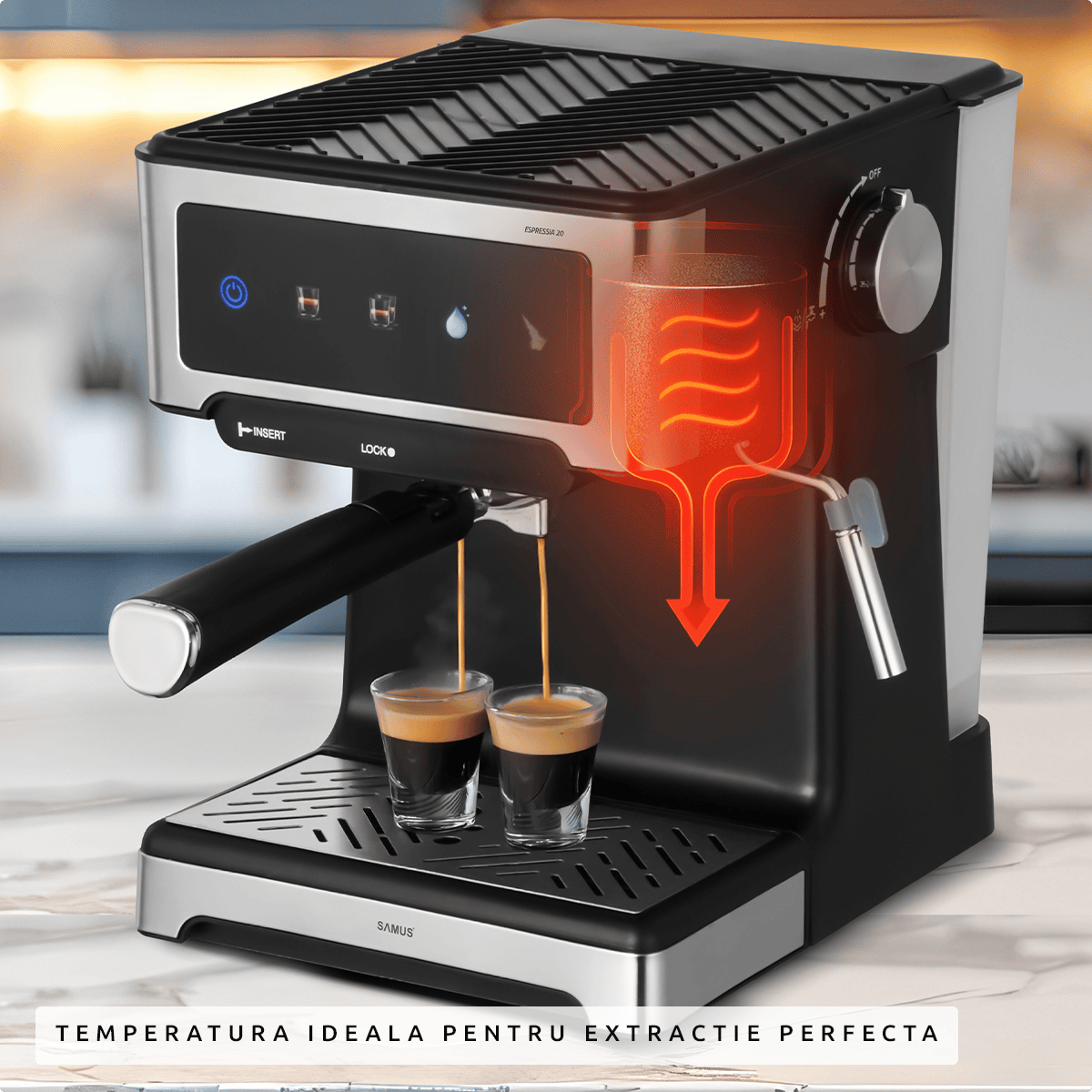 Samus Espressor automat Espressor Manual Samus | 1150W, 1.8L, Negru
