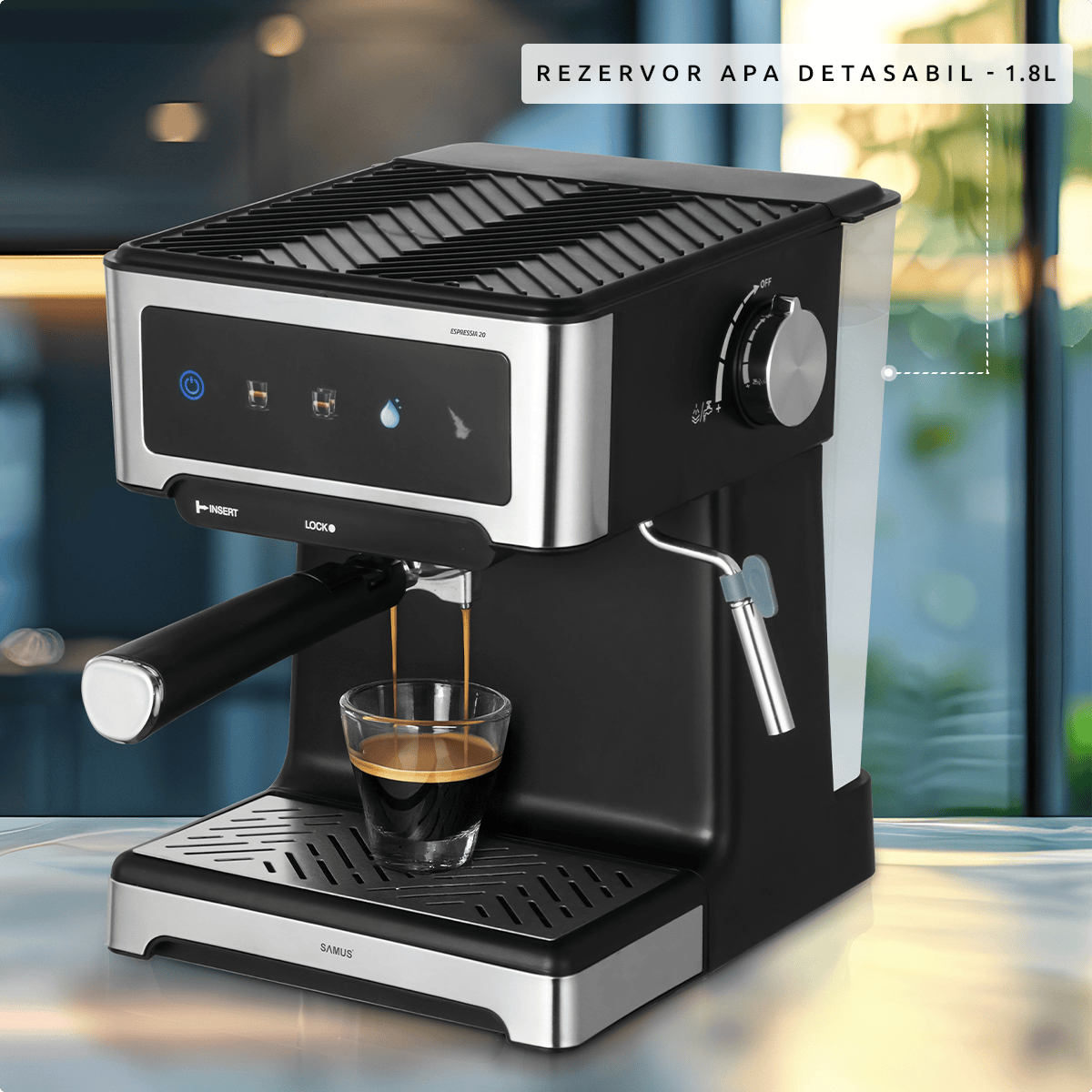 Samus Espressor automat Espressor Manual Samus | 1150W, 1.8L, Negru