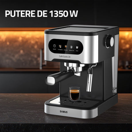 Samus Espressor automat Espressor Manual Samus Cafe Gusto 20 | 1350W, 1.5L, 20 bari, Inox