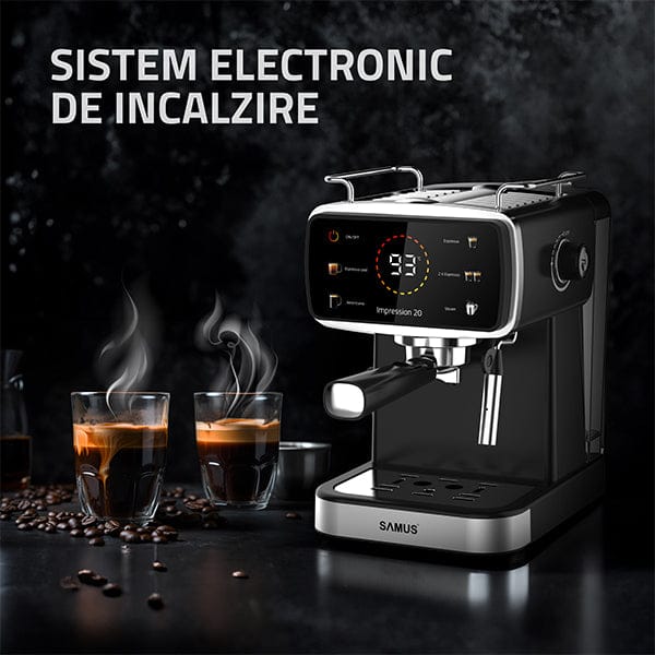 Samus Espressor automat Espressor Manual Samus Impression 20 | 1350W, 1.5L, 20 bari, Negru