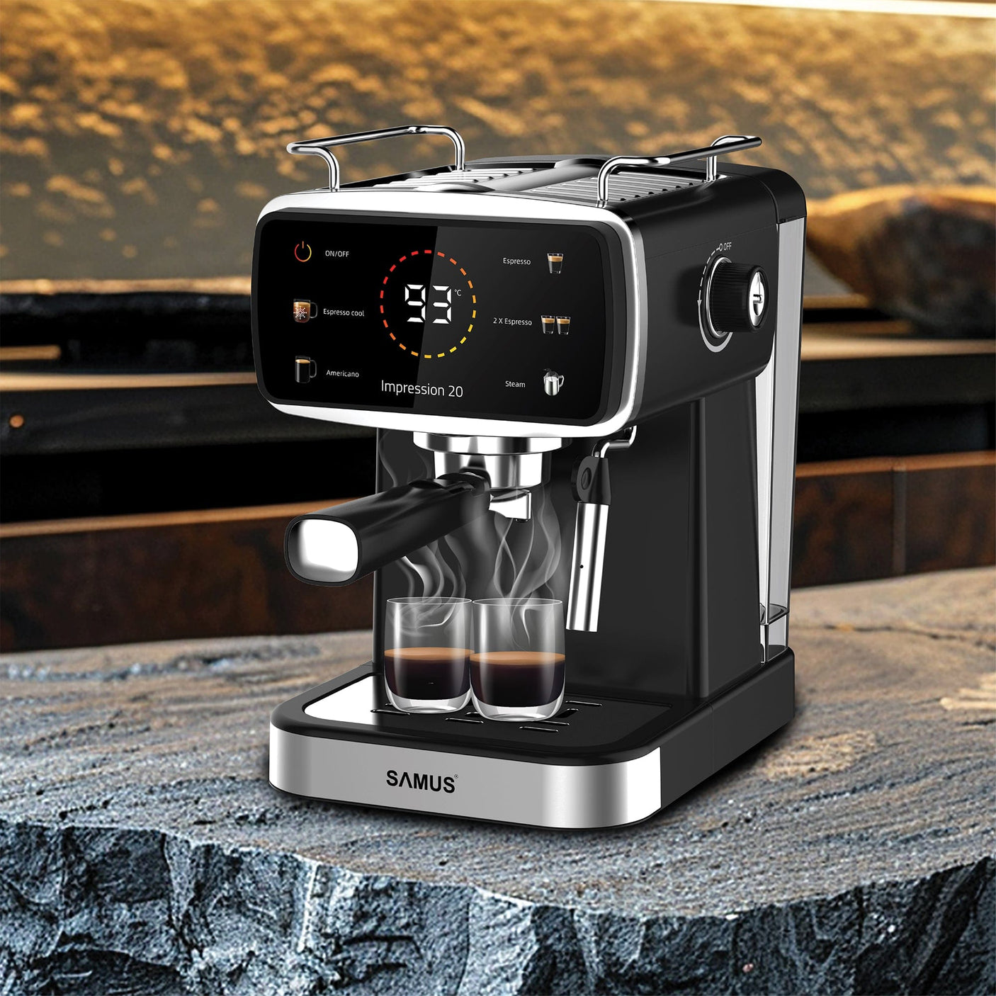 Samus Espressor automat Espressor Manual Samus Impression 20 | 1350W, 1.5L, 20 bari, Negru