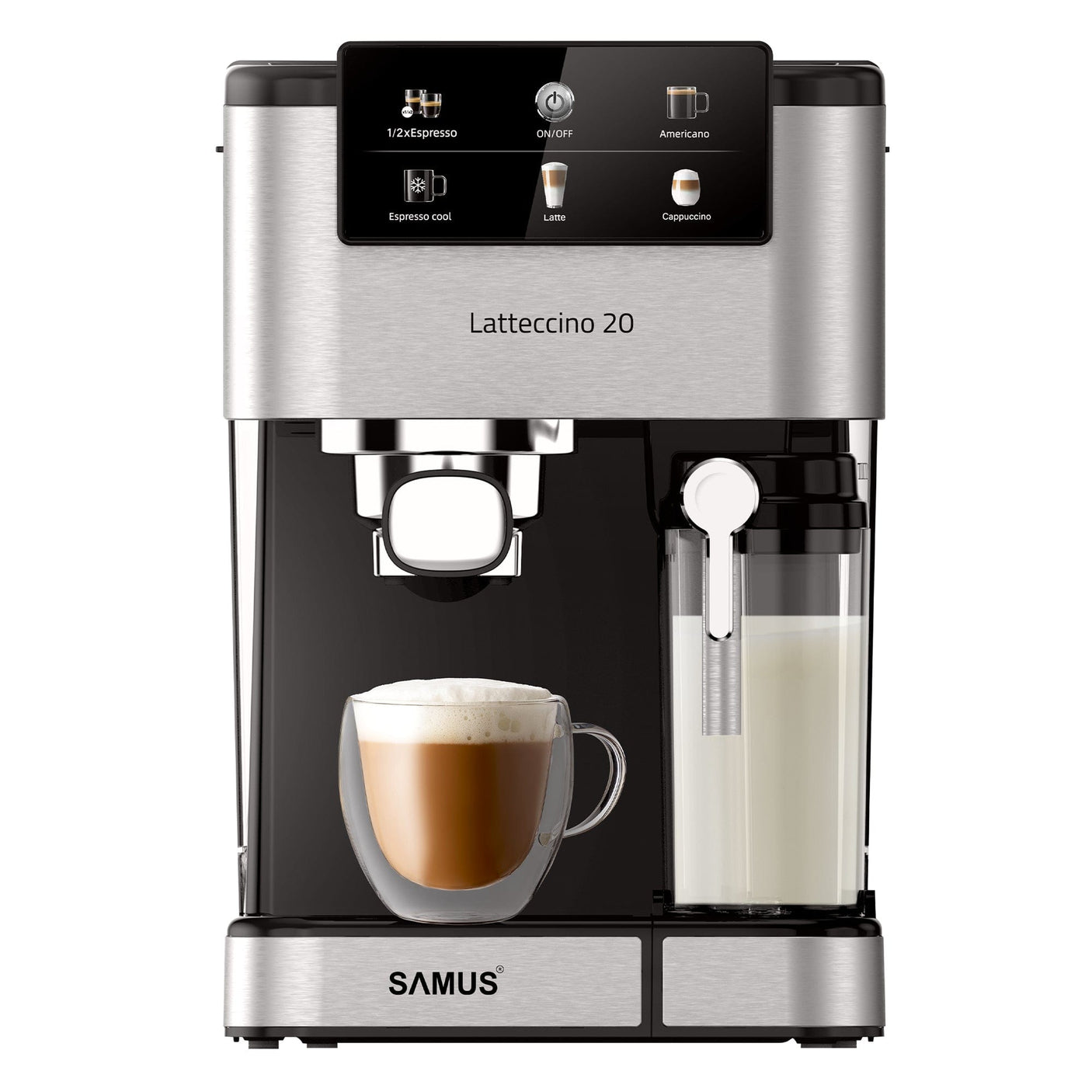 Samus Espressor automat Espressor Manual Samus LATTECCINO 20 | 1350W, 1.5L, 20 bari, Inox