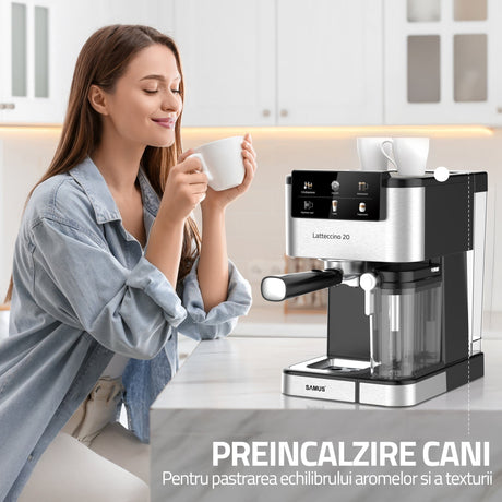 Samus Espressor automat Espressor Manual Samus LATTECCINO 20 | 1350W, 1.5L, 20 bari, Inox
