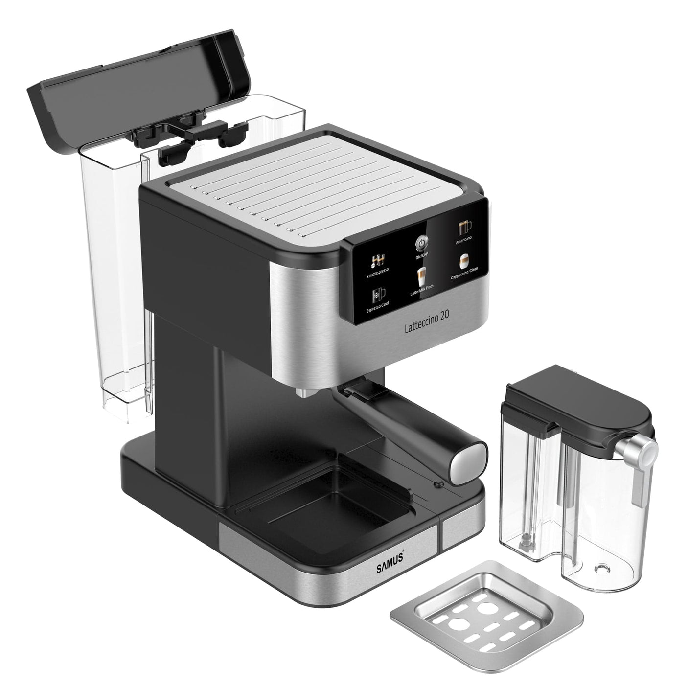 Samus Espressor automat Espressor Manual Samus LATTECCINO 20 | 1350W, 1.5L, 20 bari, Inox