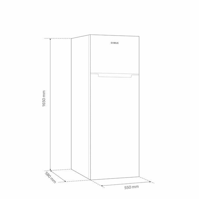 Samus Frigider Frigider cu Două Uși Samus SX344E | 240L, Clasic, Argintiu