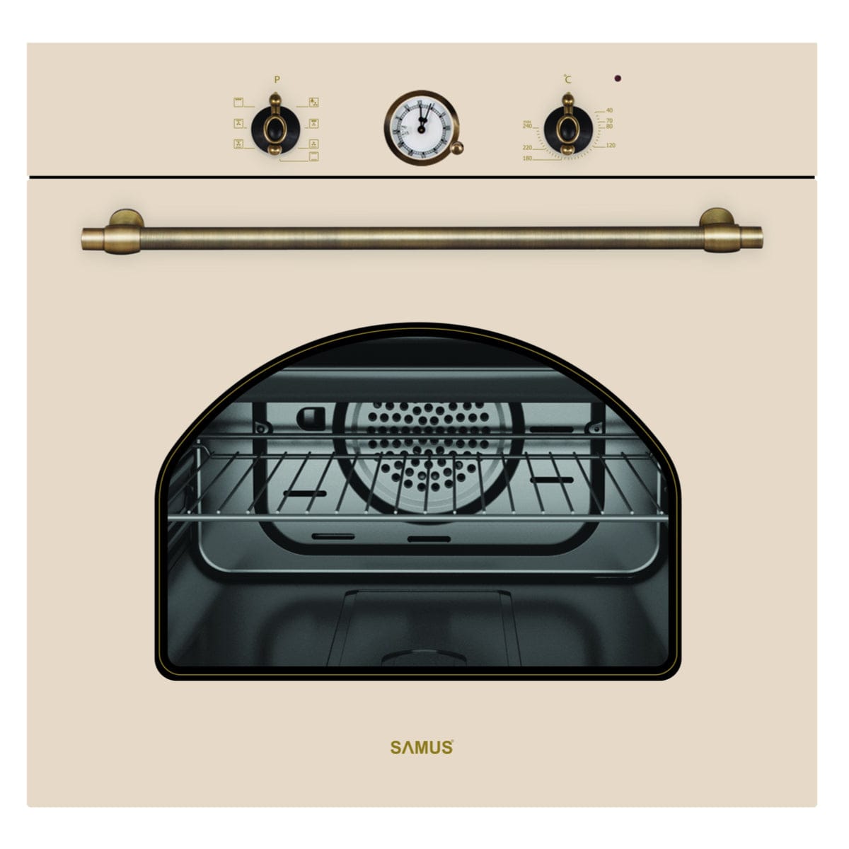 Samus Pachet built in Pachet Built-In Samus SC620VTV + PSG-64VG1 | Cuptor 71L + Plita Gaz pe Sticla 4 Arzatoare, Clasa A, Negru