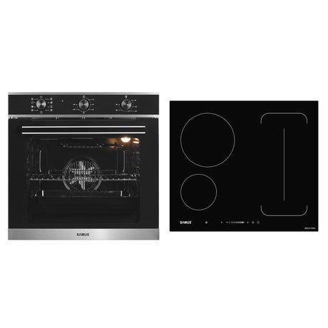 Samus Pachet built in Pachet Built-In Samus SC628GX9 + PSI-64BG9 | Cuptor 75L 9 Functii + Plita Inductie Flex Zone 7000W, Negru