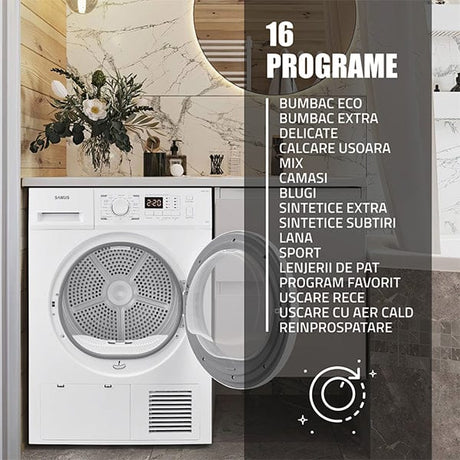 Samus Uscator de rufe Uscător de Rufe Samus SGDP-1024 | 10kg, 16 programe, Roșu