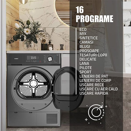 Samus Uscator de rufe Uscător de Rufe Samus SWDP-817DS | 8kg, 16 programe, Roșu