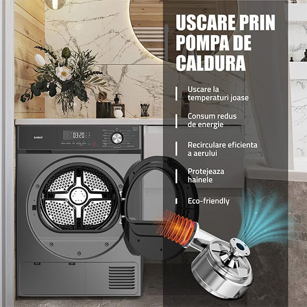 Samus Uscator de rufe Uscător de Rufe Samus SWDP-817DS | 8kg, 16 programe, Roșu