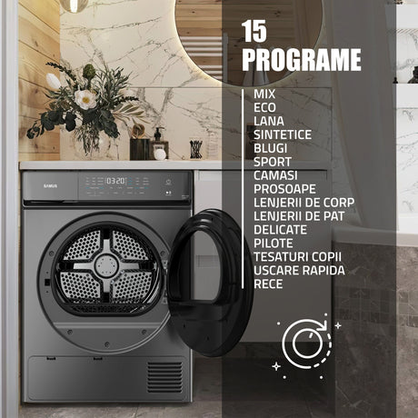 Samus Uscator de rufe Uscător de Rufe Samus SWDP-919DS | 9kg, 15 programe, Roșu