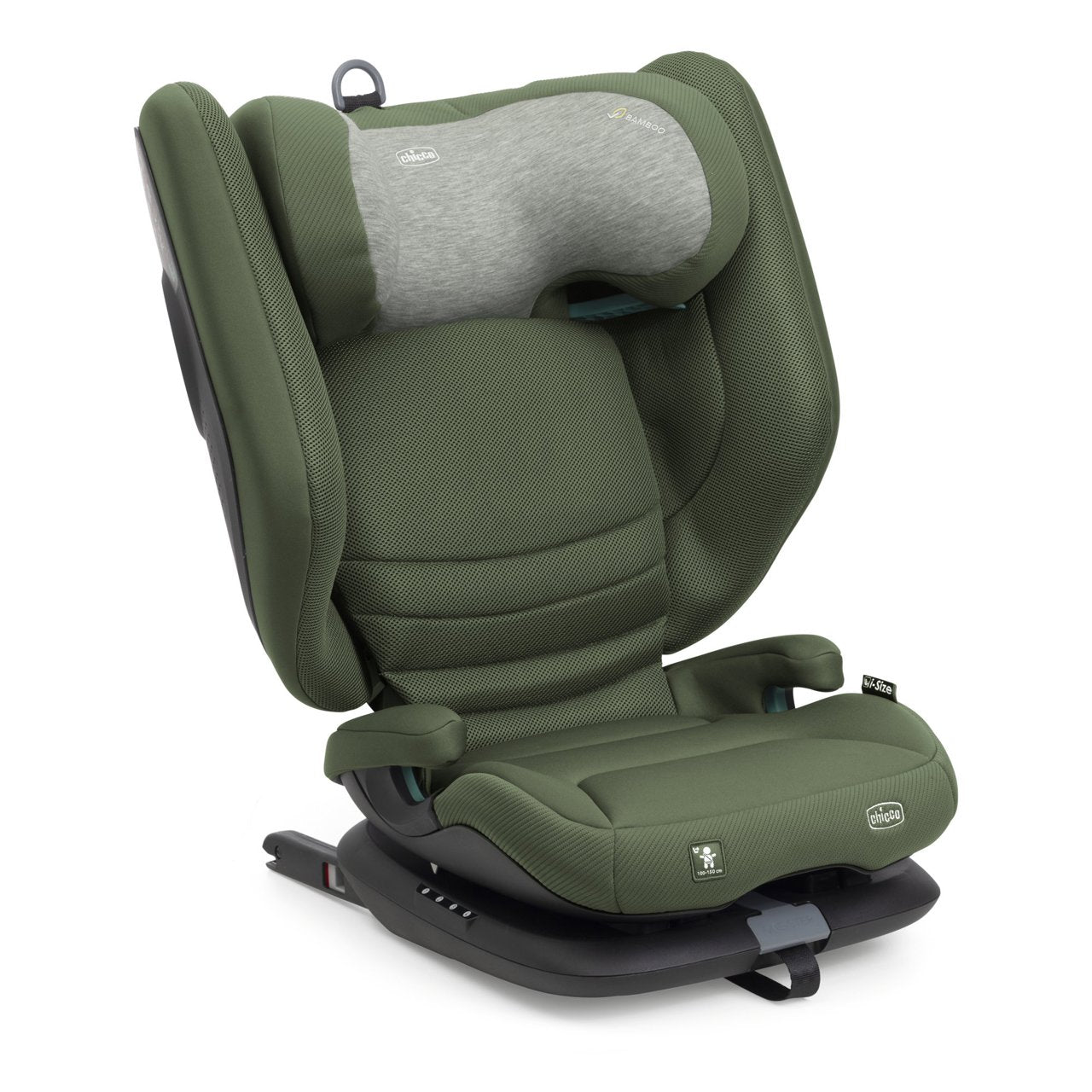 Scaun Auto Chicco Fold&go I-size Isofix, Ever Green (verde), 100-150cm, 3-12ani