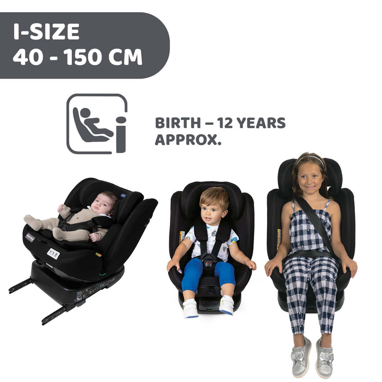 Scaun Auto Rotativ Chicco Unico Evo I-size, Indiaink (albastru), de la Nastere Pana la 12 Ani (40-150 Cm)
