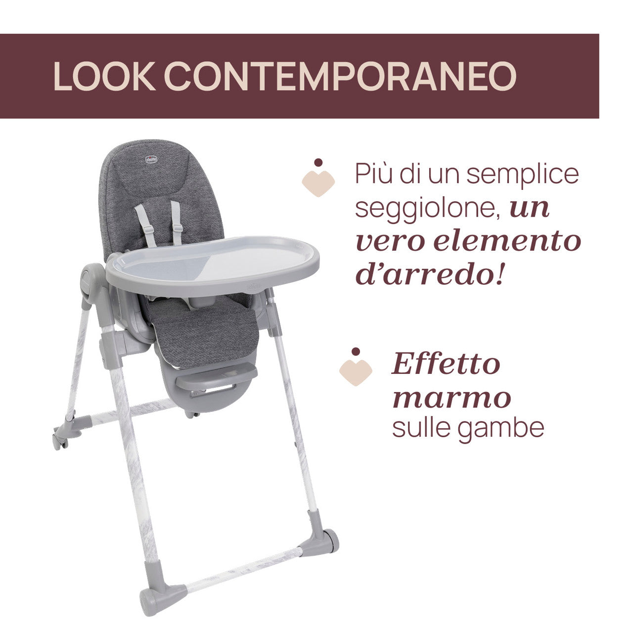 Scaun de Masa Chicco Polly Armonia Carrara, 0luni+