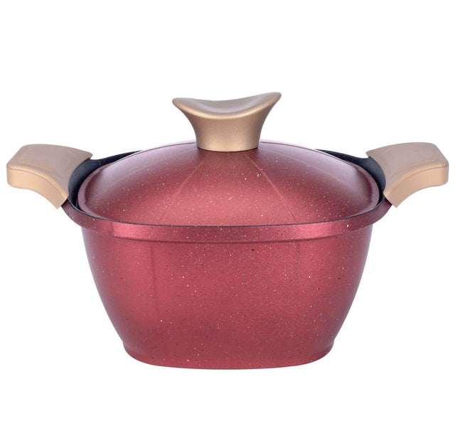 Oala Patrata NeoKlein SCS22-Red | 22 cm, Cu Capac, Antiaderent, Rosu